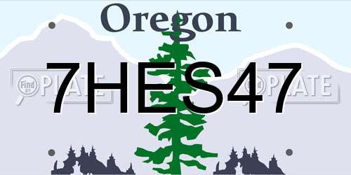 7HES47 Oregon License Plate