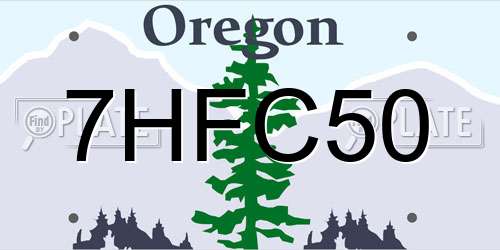 7HFC50 Oregon License Plate