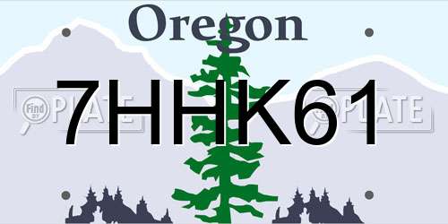 7HHK61 Oregon License Plate