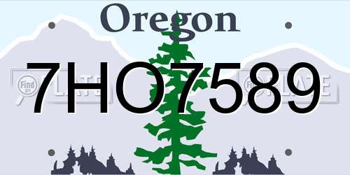 7HO7589 Oregon License Plate