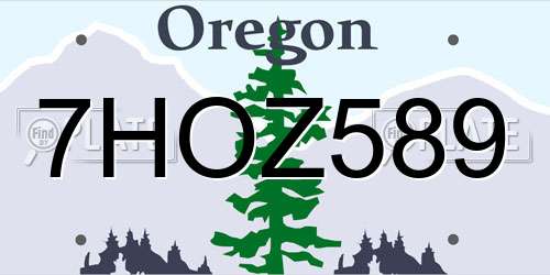 7HOZ589 Oregon License Plate