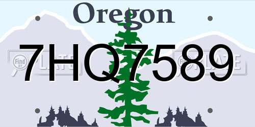 7HQ7589 Oregon License Plate