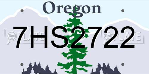 7HS2722 Oregon License Plate