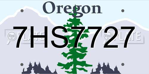 7HS7727 Oregon License Plate