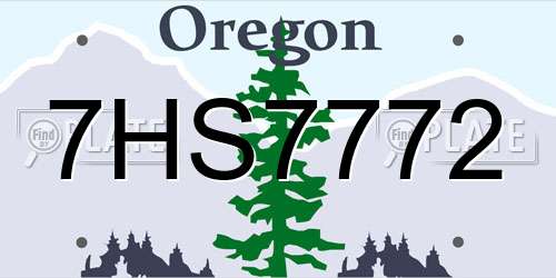 7HS7772 Oregon License Plate