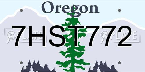 7HST772 Oregon License Plate