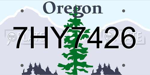 7HY7426 Oregon License Plate