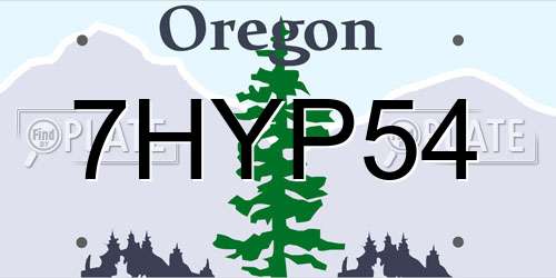 7HYP54 Oregon License Plate