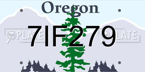 7IF279 Oregon License Plate