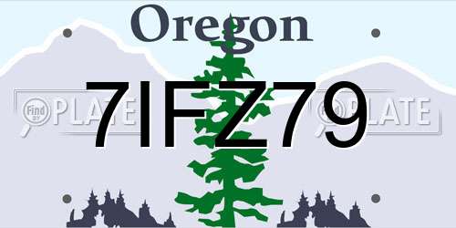 7IFZ79 Oregon License Plate