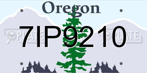 7IP9210 Oregon License Plate