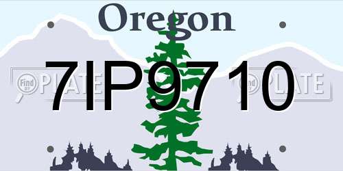 7IP9710 Oregon License Plate