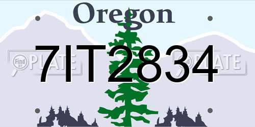 7IT2834 Oregon License Plate