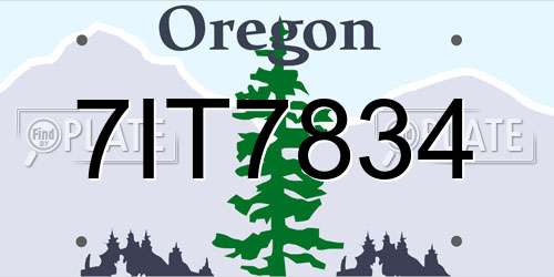 7IT7834 Oregon License Plate