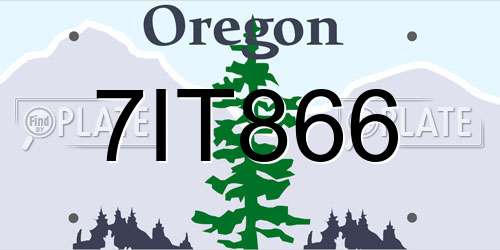 7IT866 Oregon License Plate