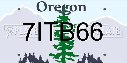 7ITB66 Oregon License Plate
