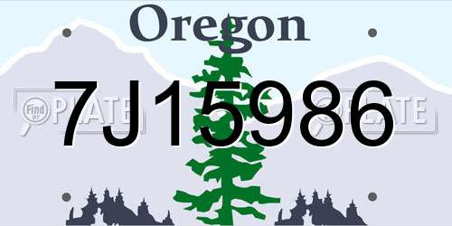 7J15986 Oregon License Plate