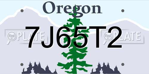 7J65T2 Oregon License Plate