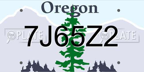 7J65Z2 Oregon License Plate