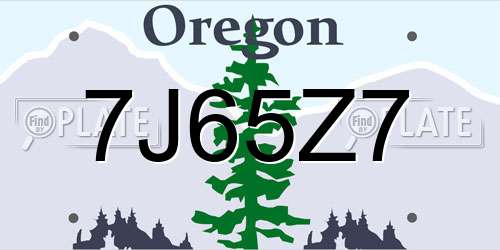 7J65Z7 Oregon License Plate