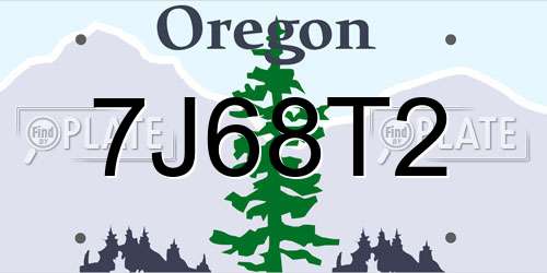 7J68T2 Oregon License Plate