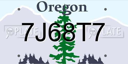 7J68T7 Oregon License Plate