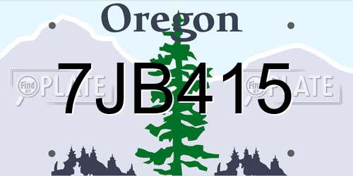7JB415 Oregon License Plate