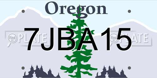 7JBA15 Oregon License Plate