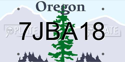 7JBA18 Oregon License Plate