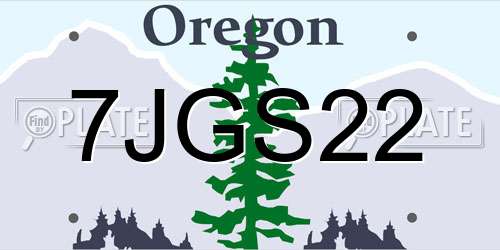 7JGS22 Oregon License Plate