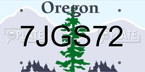 7JGS72 Oregon License Plate