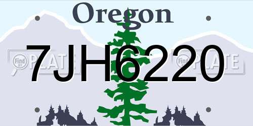 7JH6220 Oregon License Plate
