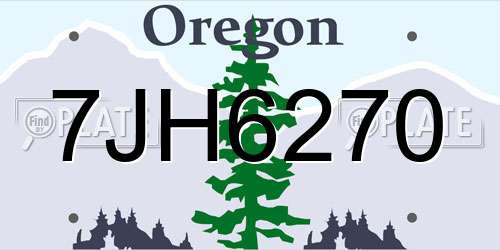 7JH6270 Oregon License Plate