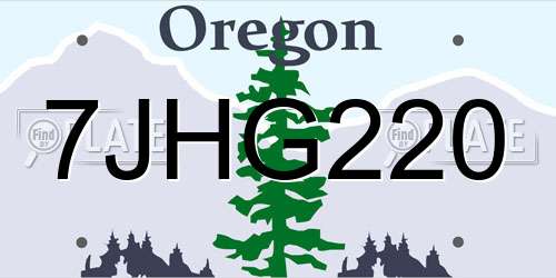 7JHG220 Oregon License Plate