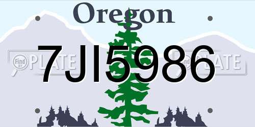 7JI5986 Oregon License Plate