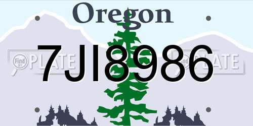 7JI8986 Oregon License Plate