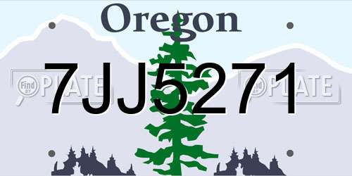7JJ5271 Oregon License Plate