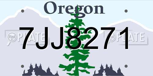7JJ8271 Oregon License Plate