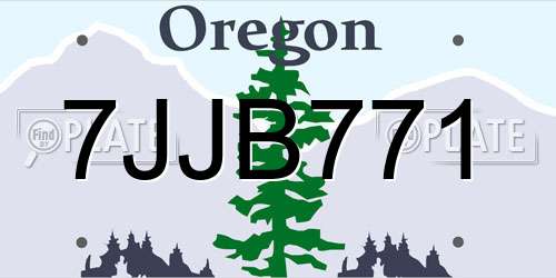 7JJB771 Oregon License Plate