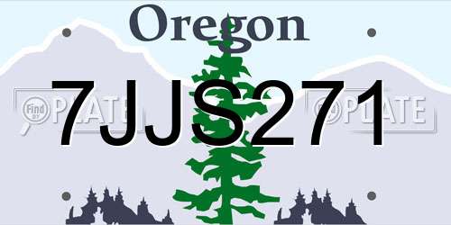 7JJS271 Oregon License Plate