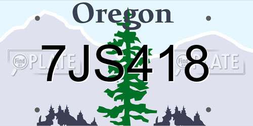 7JS418 Oregon License Plate