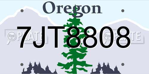 7JT8808 Oregon License Plate