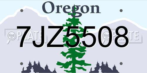 7JZ5508 Oregon License Plate