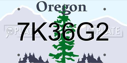 7K36G2 Oregon License Plate