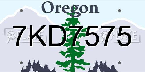 7KD7575 Oregon License Plate