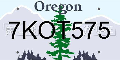 7KOT575 Oregon License Plate
