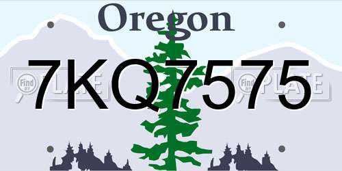 7KQ7575 Oregon License Plate
