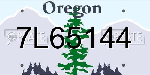 7L65144 Oregon License Plate