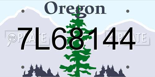 7L68144 Oregon License Plate