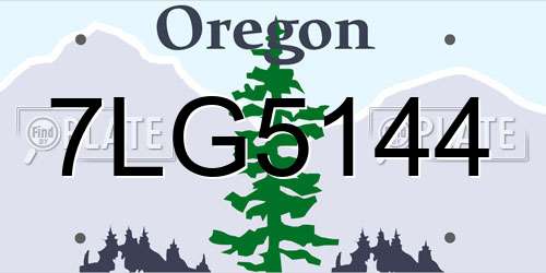 7LG5144 Oregon License Plate